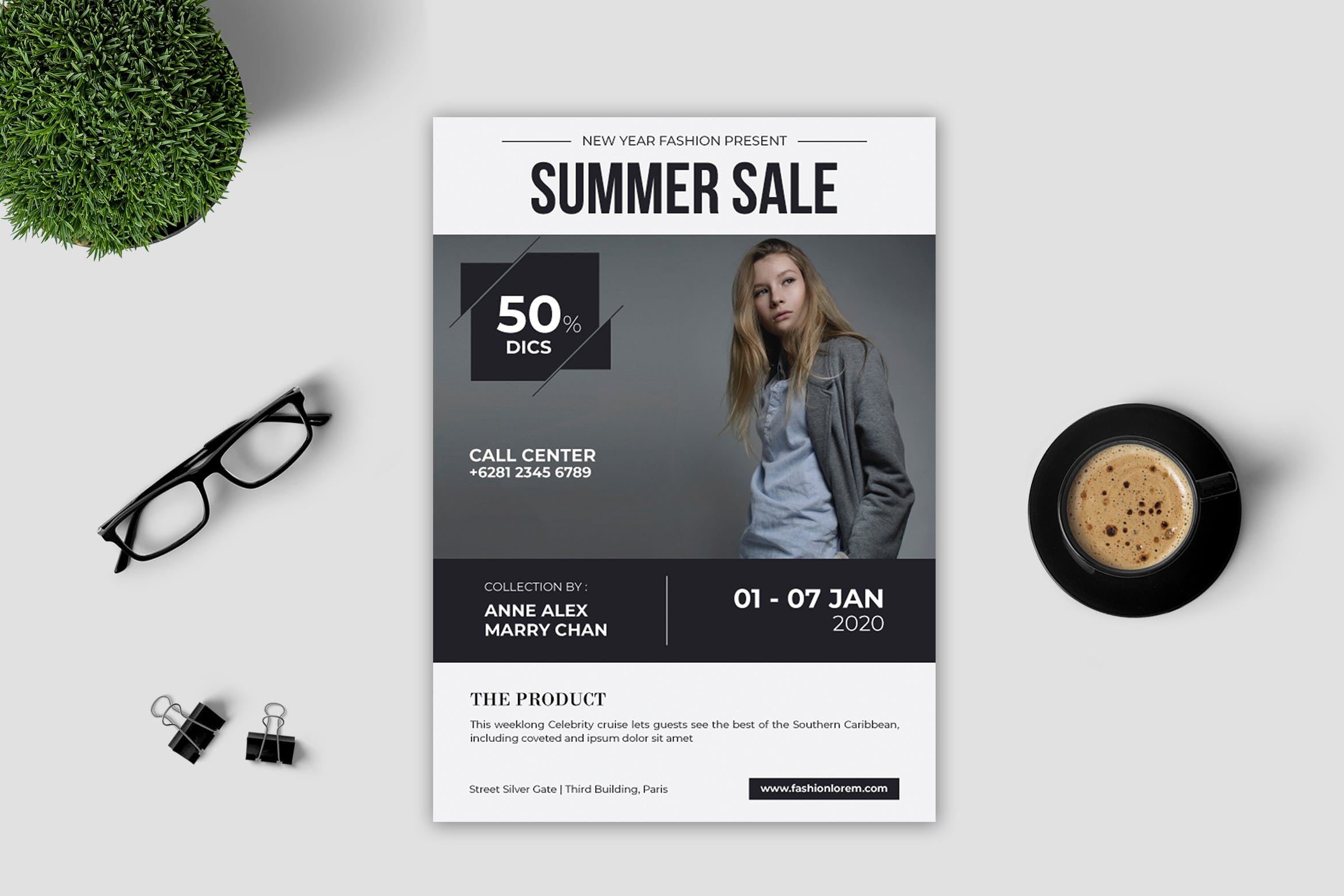 夏日女装换季促销活动传单设计模板v4 Fashion Flyer – Vol. 4