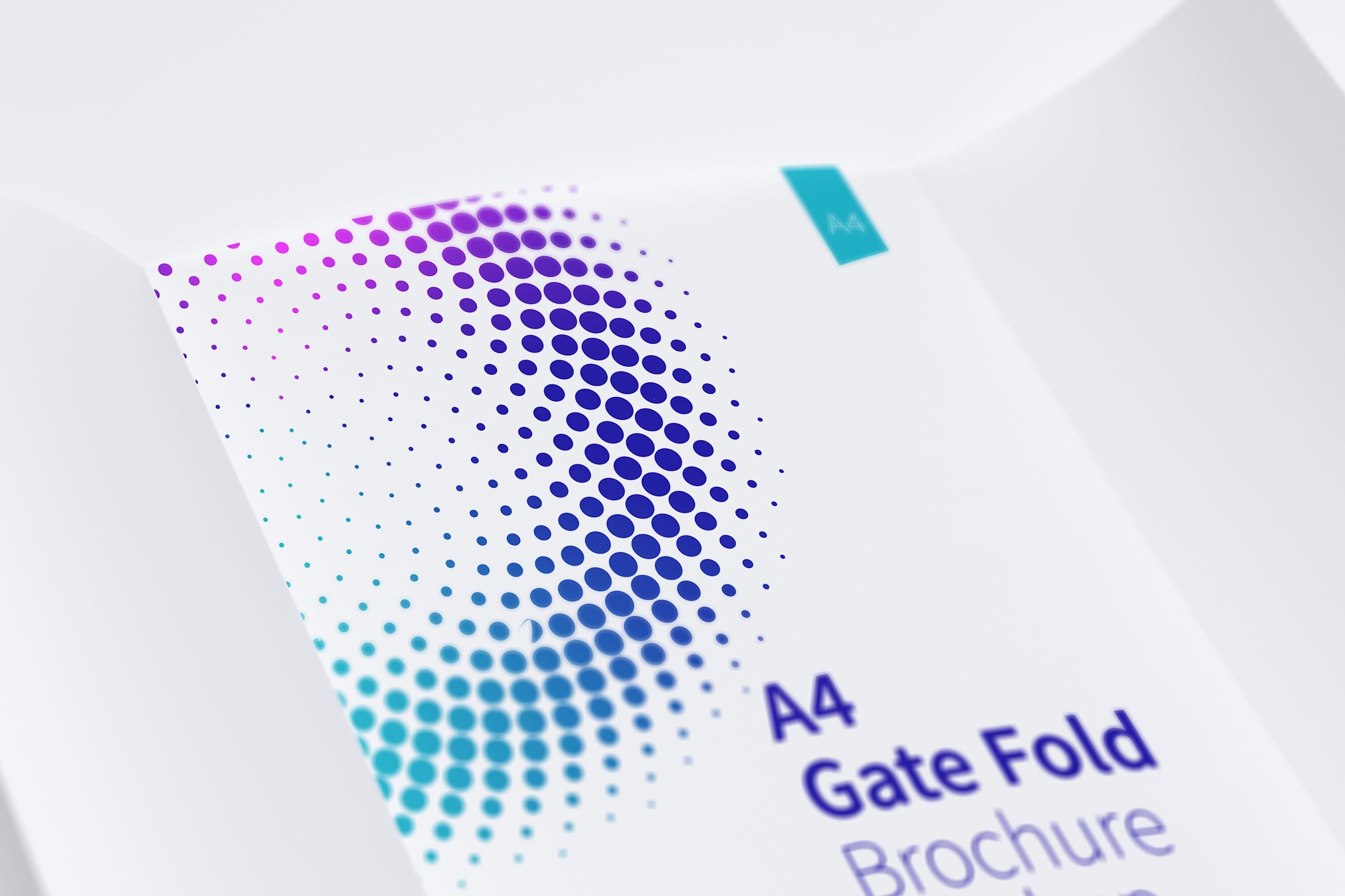 A4大小对折折叠企业宣传单设计效果图样机04 A4 Gate Fold Brochure Mockup 04