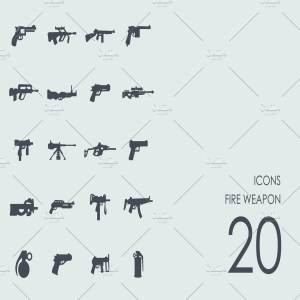 军用各式枪械武器图标 Fire weapon icons