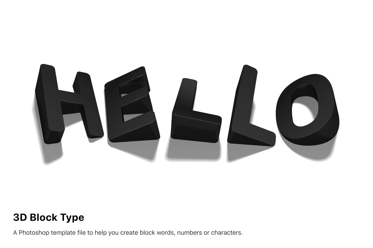 135个3D逼真立体字母PSD模板合集 3D Block Typo 135 psd