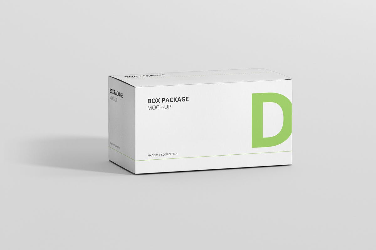 高品质宽矩形包装盒外观设计样机 Package Box Mock-Up – Wide Rectangle