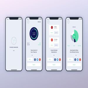 电子钱包手机APP应用启用界面UI设计方案四 Launch Screens Walkthroughs Finance Mobile UI – FP