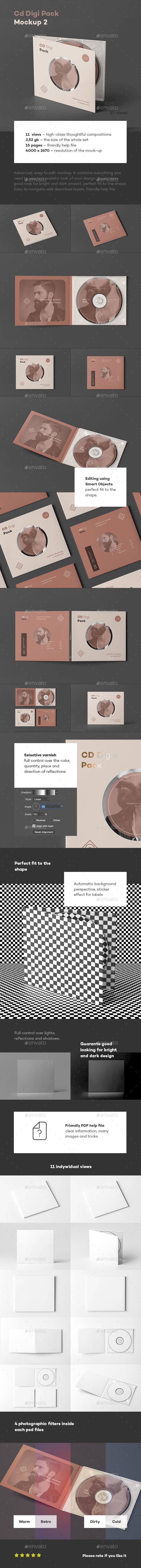 复古音乐CD光盘样机套装