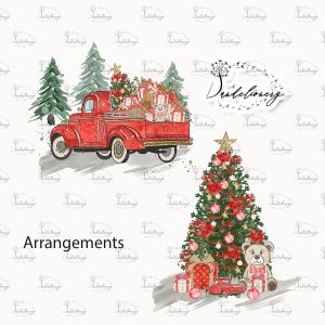 圣诞节礼品卡车矢量手绘设计素材 Christmas Car design插图2