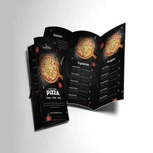 披萨餐馆三折页菜单PSD模板 Pizza Menu Trifold