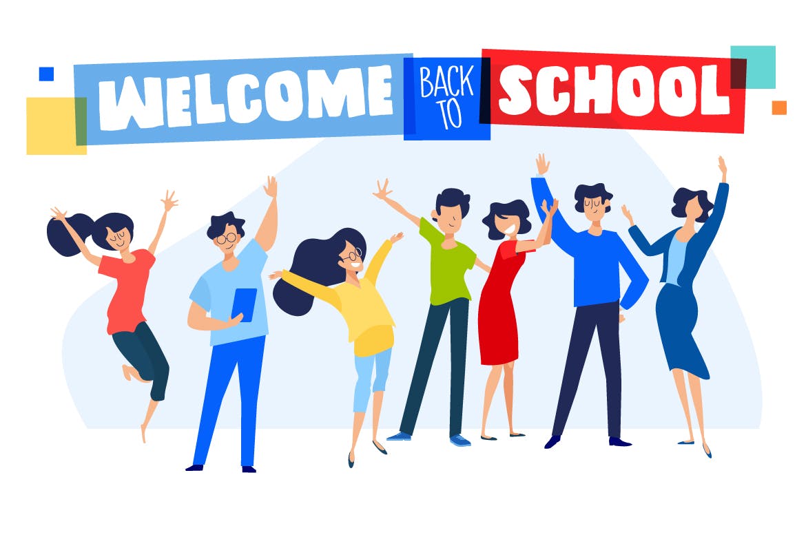 开学季校园主题矢量概念插画 Back to school