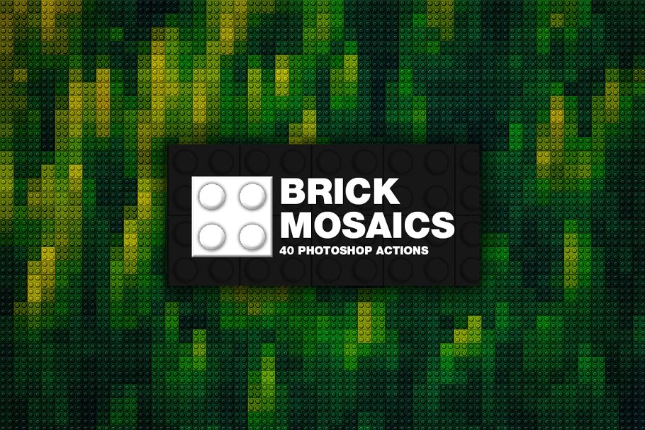 40款马赛克效果PS动作 40 Brick Mosaics Actions