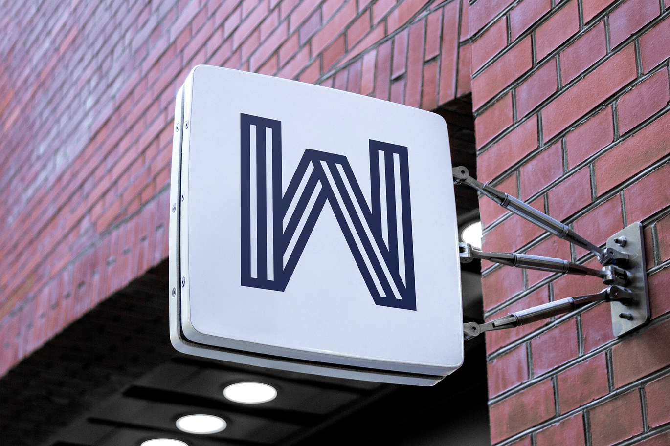 户外/室外悬挂Logo标志设计效果图样机#3 Outdoor Hanging Logo Sign Mockup #3