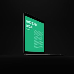 黑色背景MacBook Air笔记本电脑演示样机Black MacBook Air Mockup