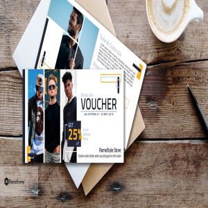 时尚服装商店折扣优惠券/礼品券设计模板