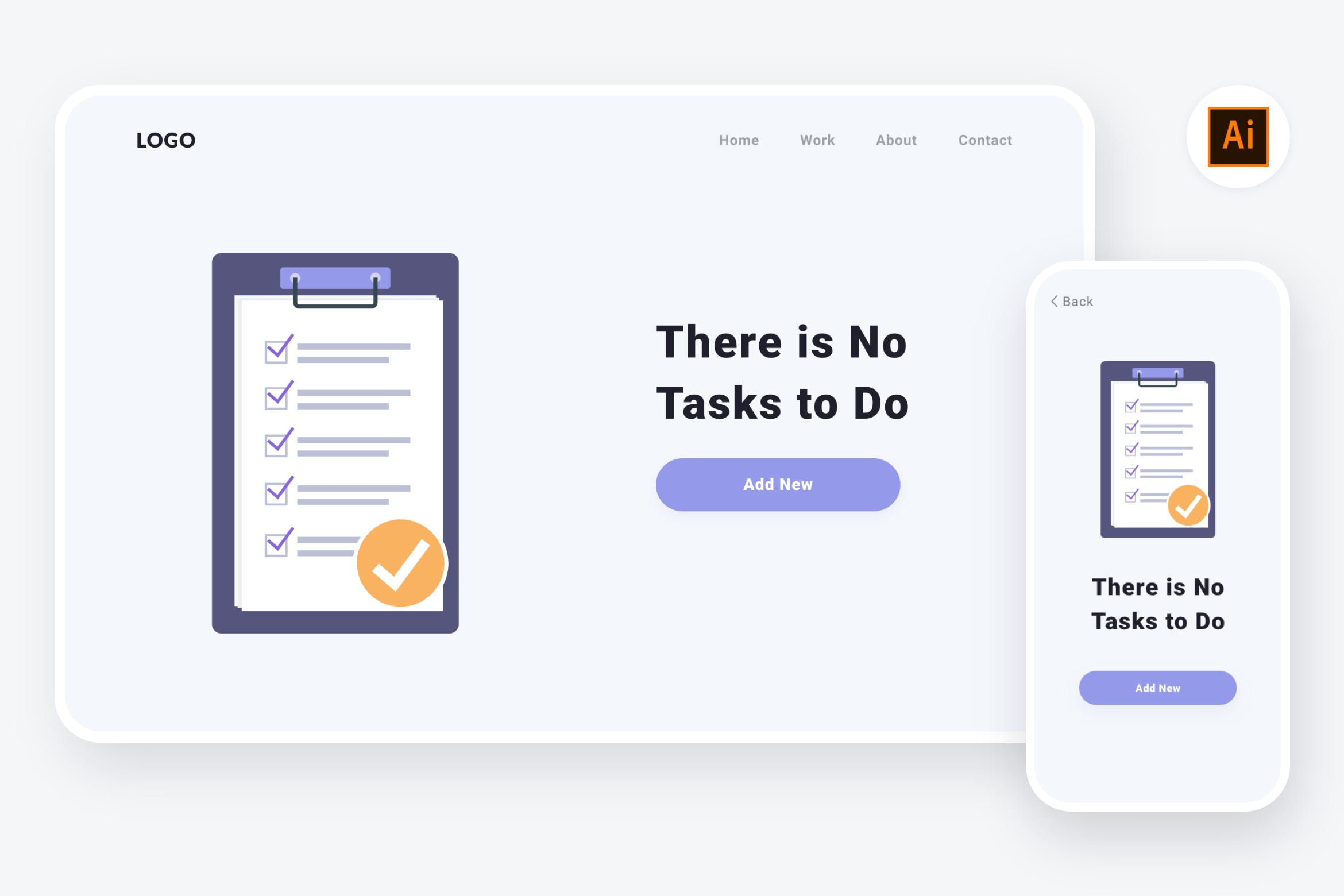 To do list任务管理主题APP&Web设计矢量插画素材 Empty state 2 illustration (Illustrator, SVG)