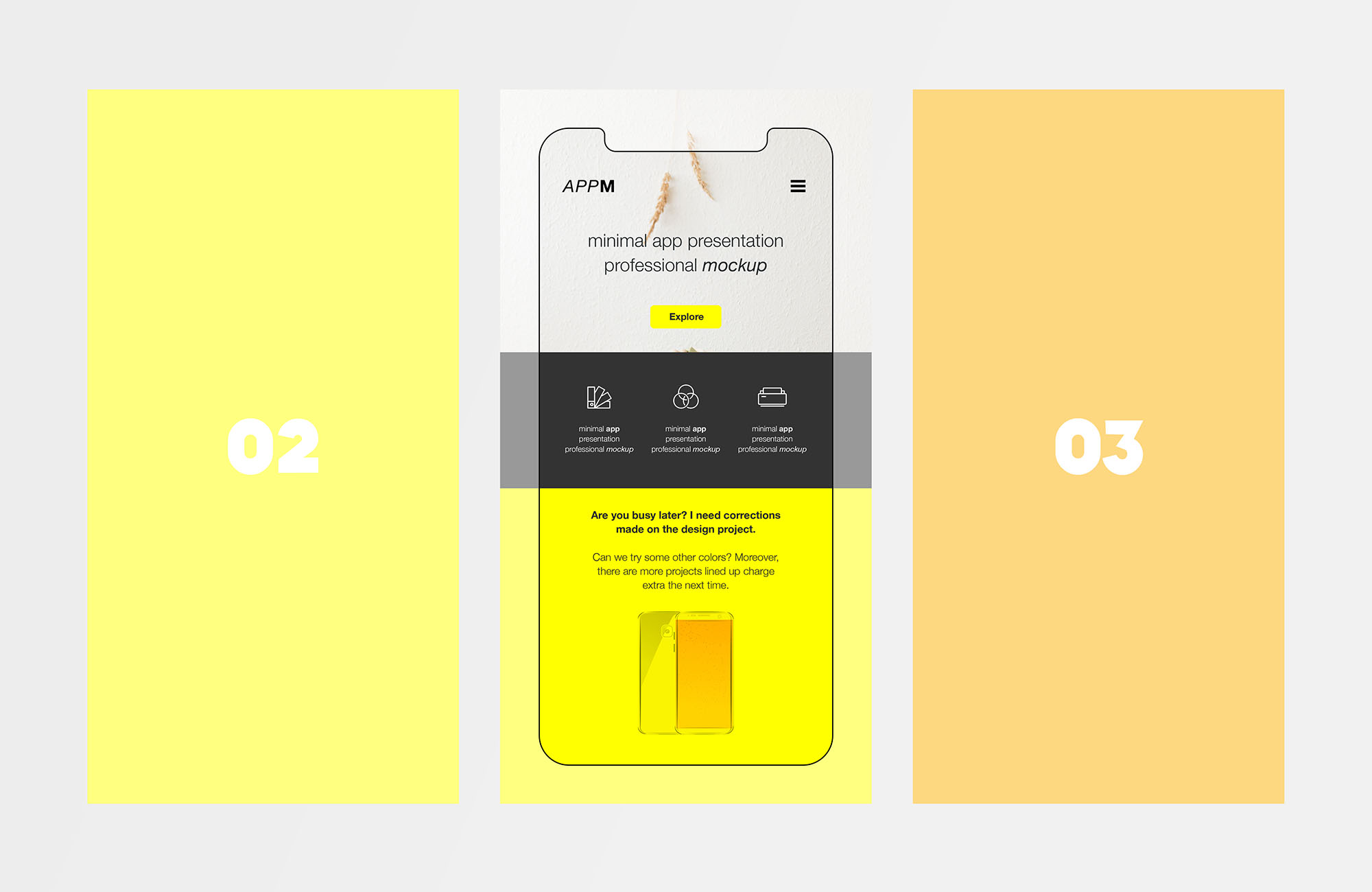 极简主义设计风格APP设计图样机模板 Minimal Flat App Presentation Mockup