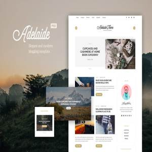 生活、旅行、时尚主题响应式版式PSD博客模板 Adelaida Lifestyle PSD Template