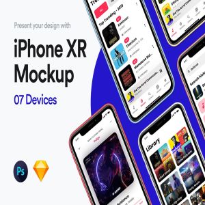 iPhone Xr智能手机APP应用设计效果图预览样机 iPhone XR Mockup插图2
