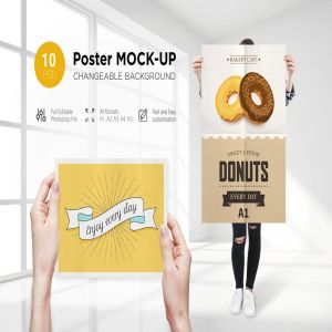 高品质的时尚女模特海报宣传单DM样机VI展示模型mockups