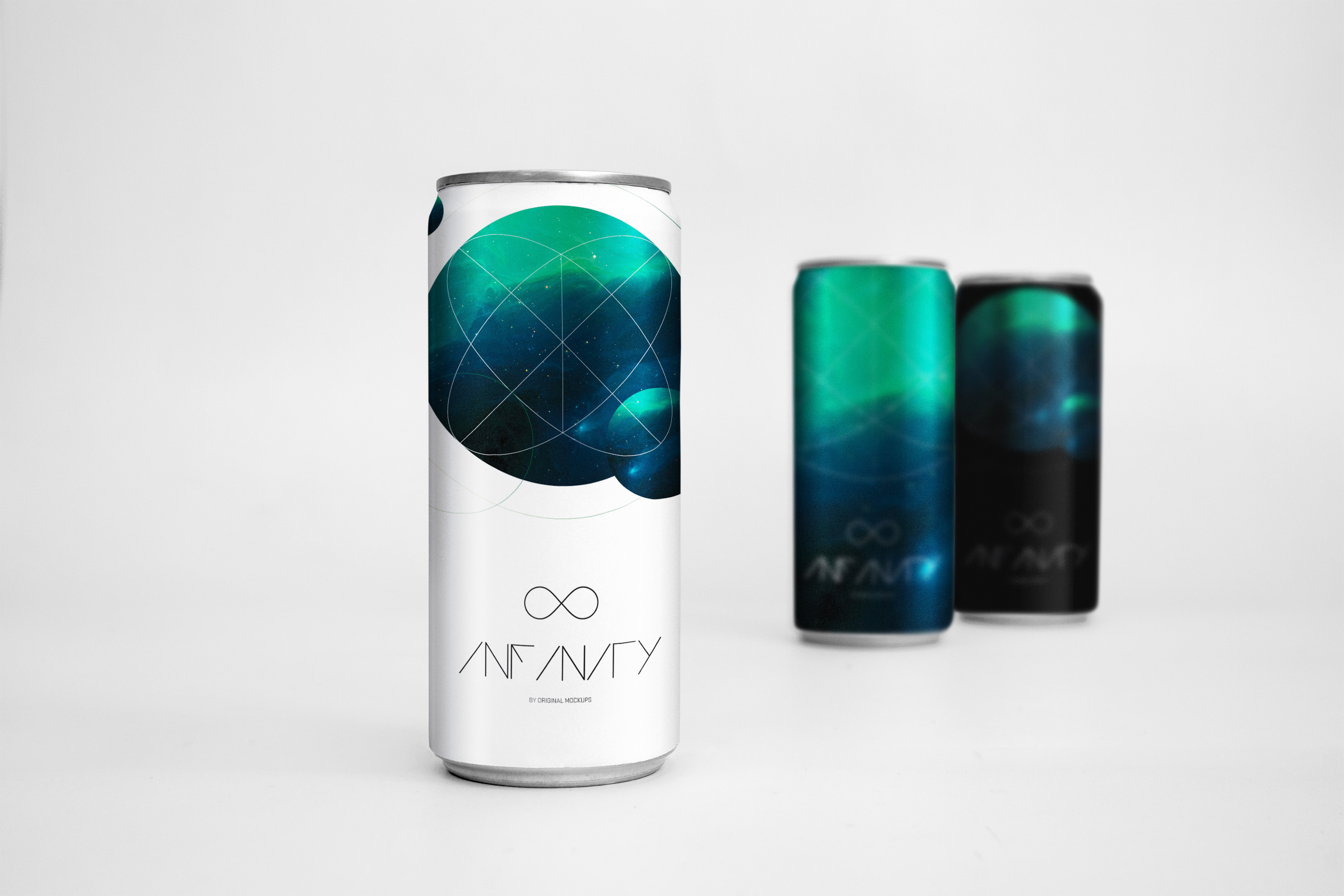 啤酒罐饮料易拉罐外观设计效果图样机3 Sleek Cans Mockup 3