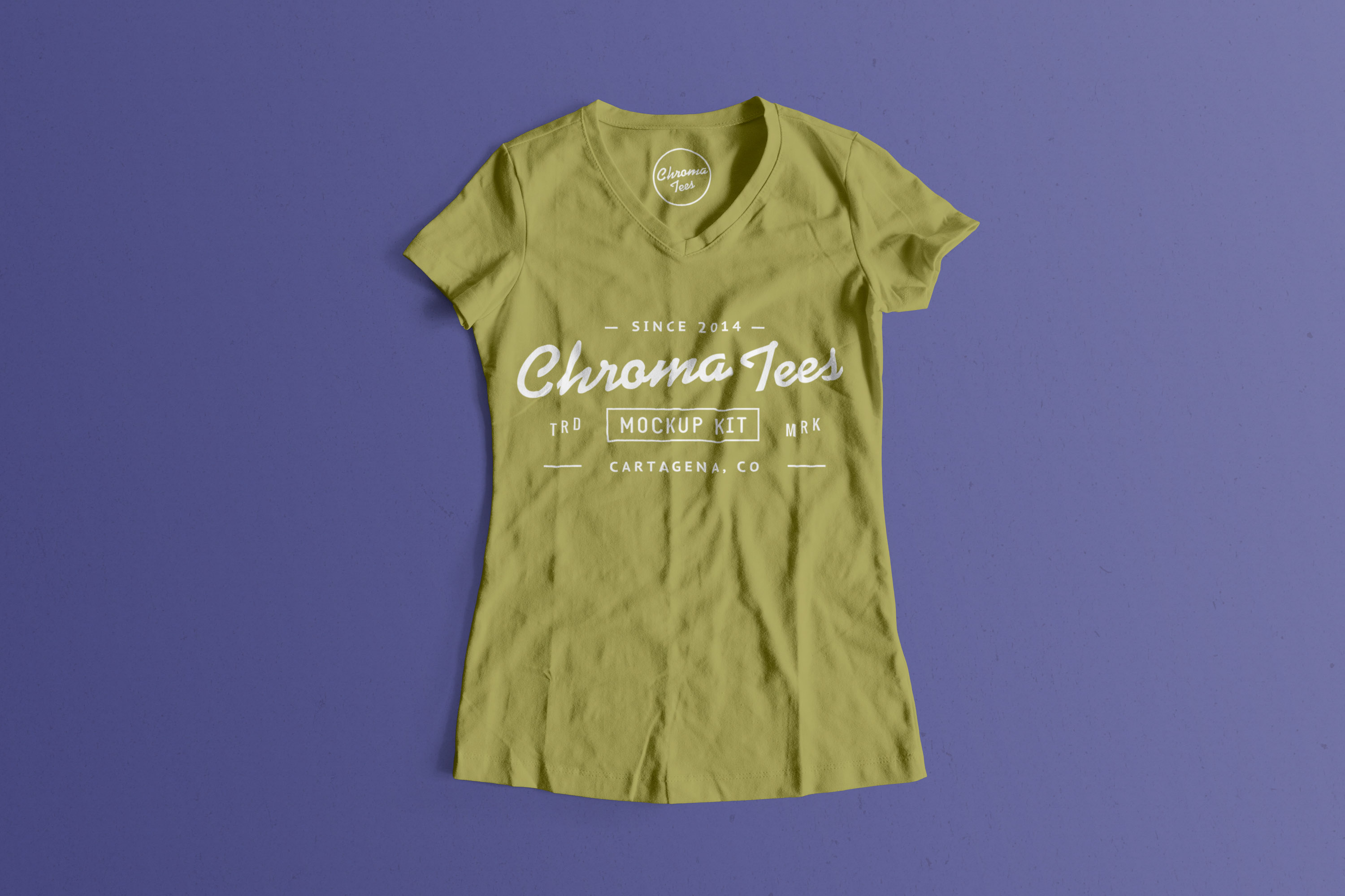 女士T恤服装设计前视图样机03 Woman Front T-Shirt Mockup 03