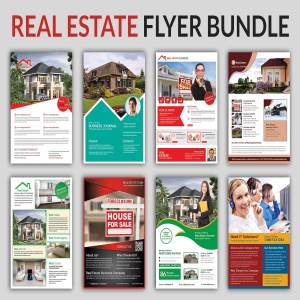房地产租赁类海报宣传传单模板 Real Estate Flyer Bundle Templates