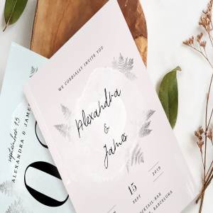 水彩画风格婚礼设计物料模板 Watercolor Sprigs Wedding Suite