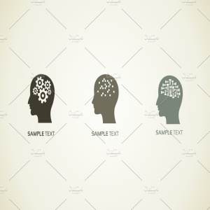 脑力开发主题Logo模板 Head logo