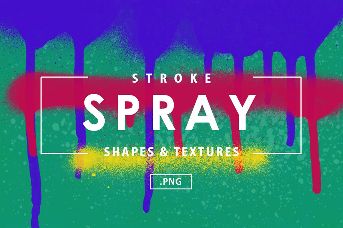 69款油漆喷雾效果喷墨形状素材 69 Stroke Spray Shapes