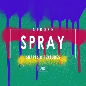 69款油漆喷雾效果喷墨形状素材 69 Stroke Spray Shapes