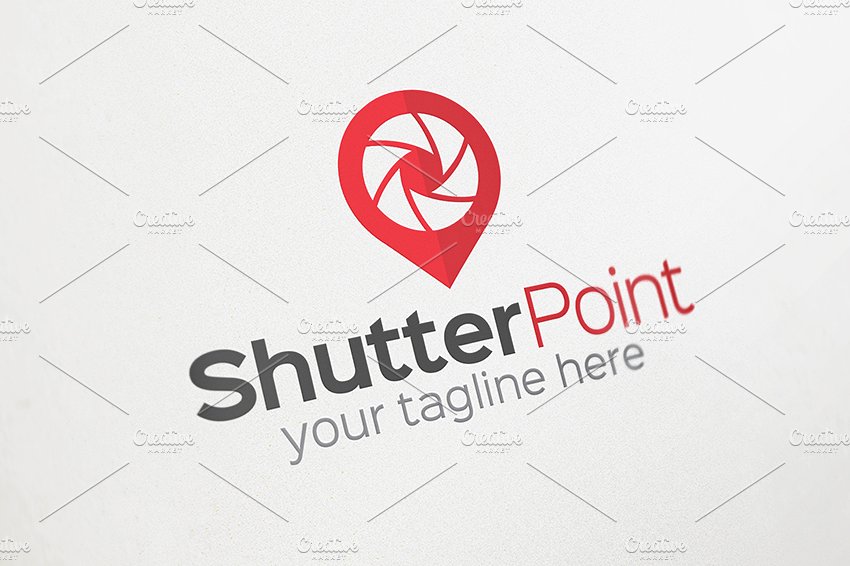 摄影摄像主题快门图形Logo模板 Shutter Point Photography Logo