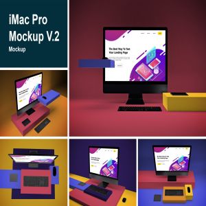 一体机电脑iMac Pro屏幕演示样机模板v2 iMac Pro Mockup V.2