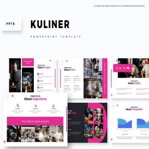 餐厅美食主题/餐厅加盟PPT幻灯片模板下载 Kuliner – Powerpoint Template