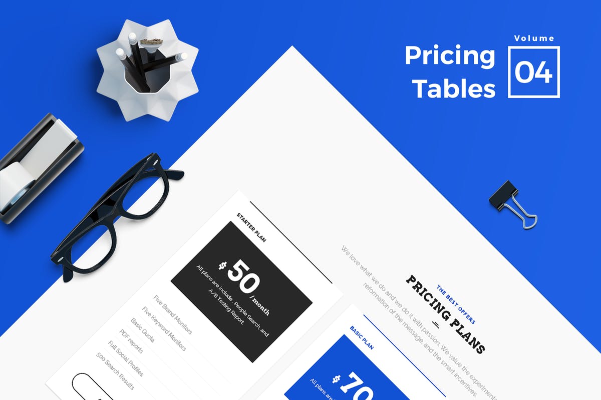 商业服务网站价格表单UI设计模板V4 Pricing Tables for Web Vol 04