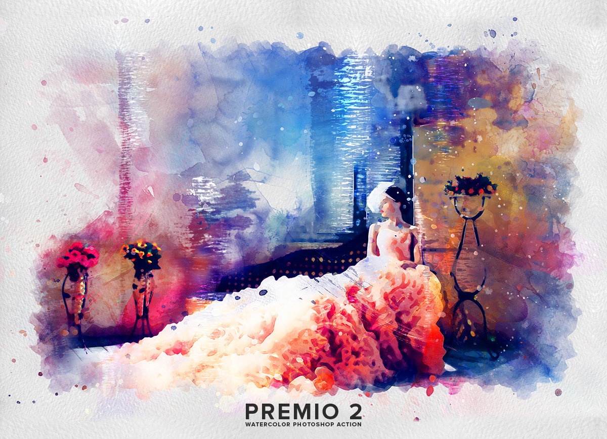 动画水彩效果的PS动作下载 Premio 2 Watercolor Photoshop Action [atn]