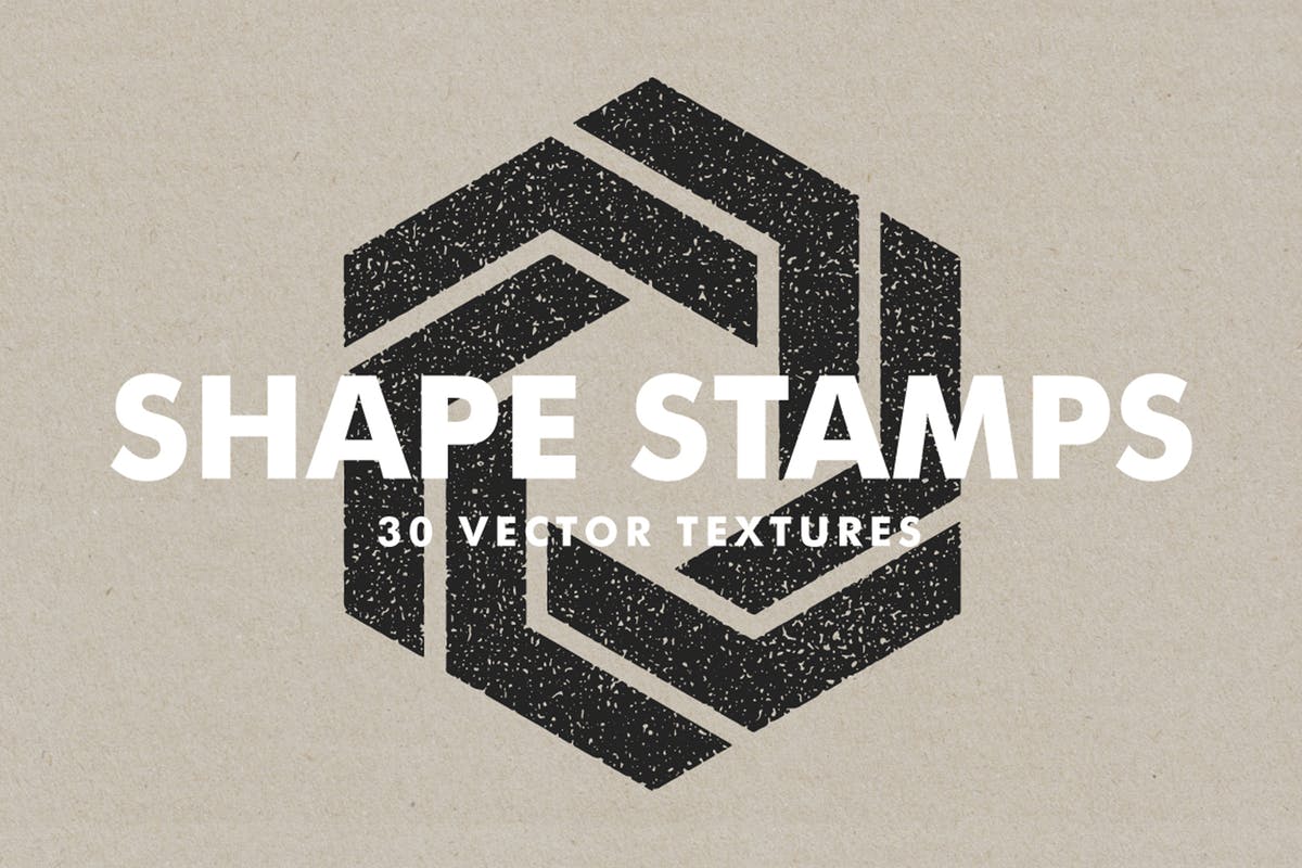 30款复古做旧效果纹理矢量印章形状 Vector Shape Stamps