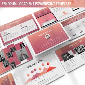 抽象几何渐变色企业融资计划PPT幻灯片模板 Fendrum – Gradient Powerpoint Template
