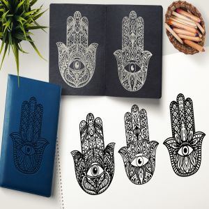 法蒂玛之手/幸运之手矢量剪贴画图形素材 Hamsa Hand Cliparts Set