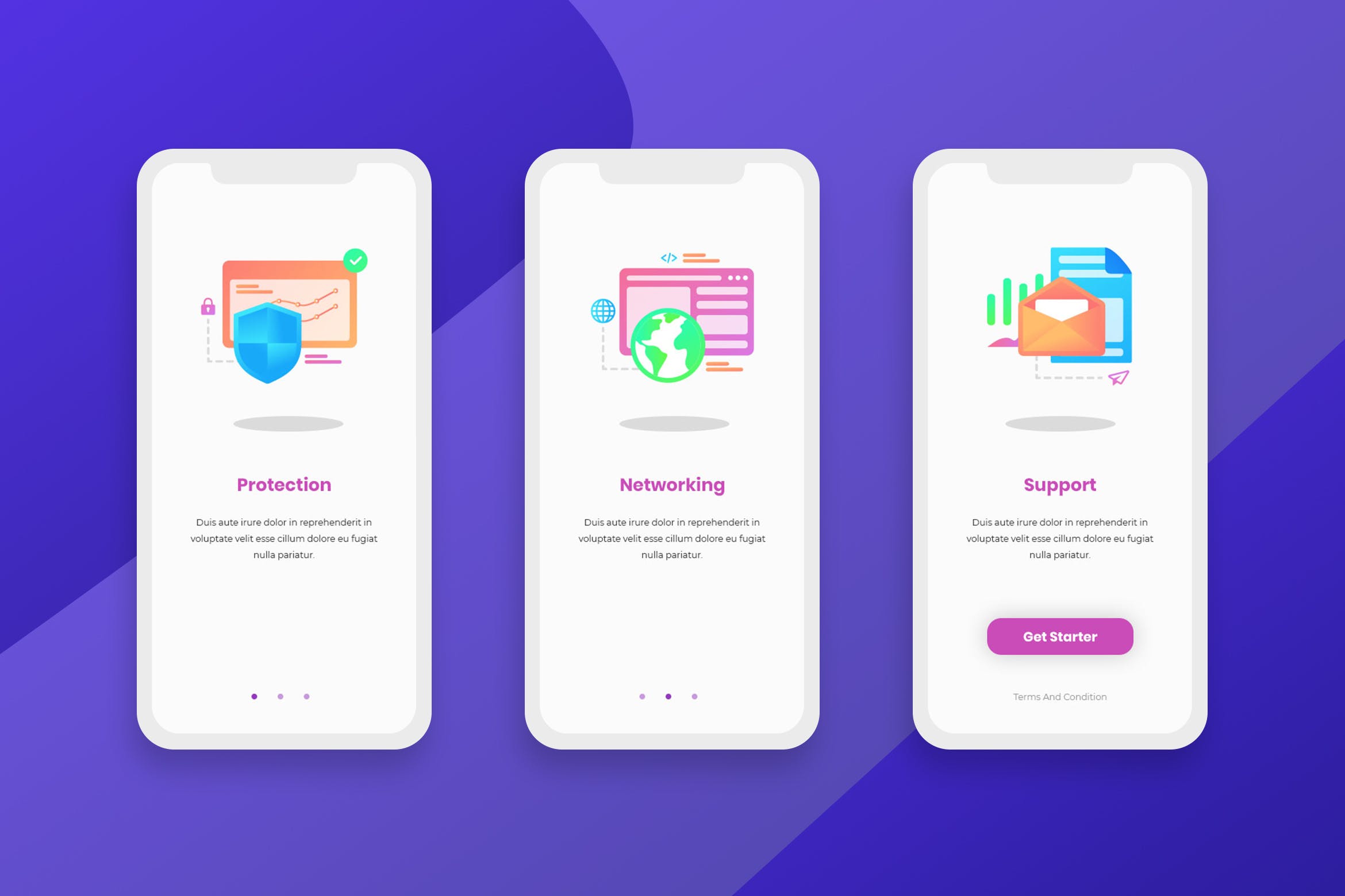 互联网应用APP启动页面设计模板 Onboarding Screens Mobile App