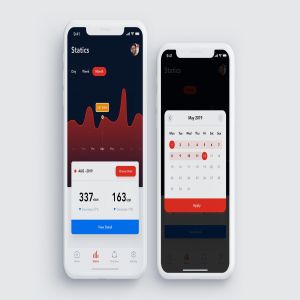 APP应用数据统计界面UI模板 Statistics data screen for mobile app
