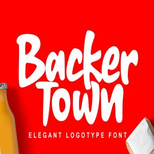 优雅粗笔画英文手写字体 Backer Town