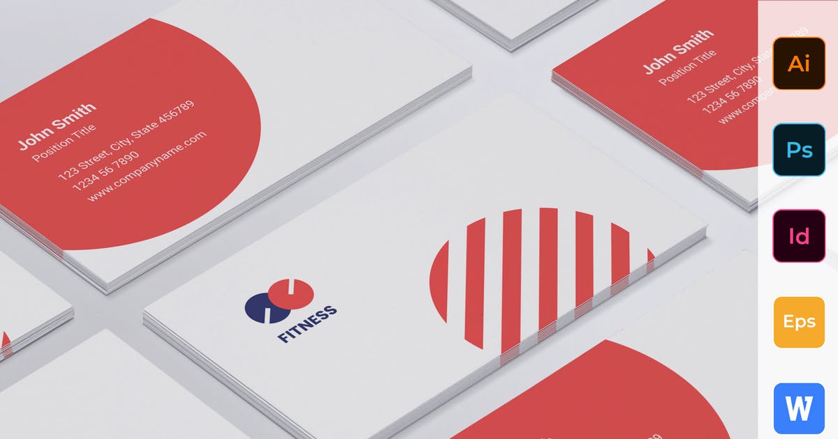 极简创意健身教练个人名片设计模板 Fitness Trainer Coach Business Card