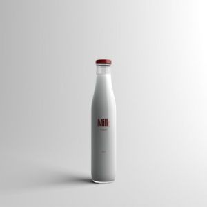 玻璃牛奶瓶牛奶品牌Logo设计展示样机模板 Milk Bottle Packaging Mock-Up插图9