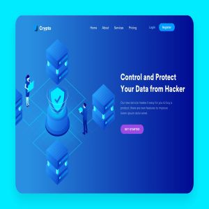 数据安全概念主题网站设计矢量插画 Data Security Desktop Header Illustration