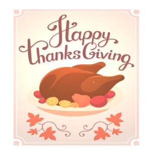 感恩节金色烤火鸡矢量图形设计素材 Thanksgiving golden roasted turkey插图2