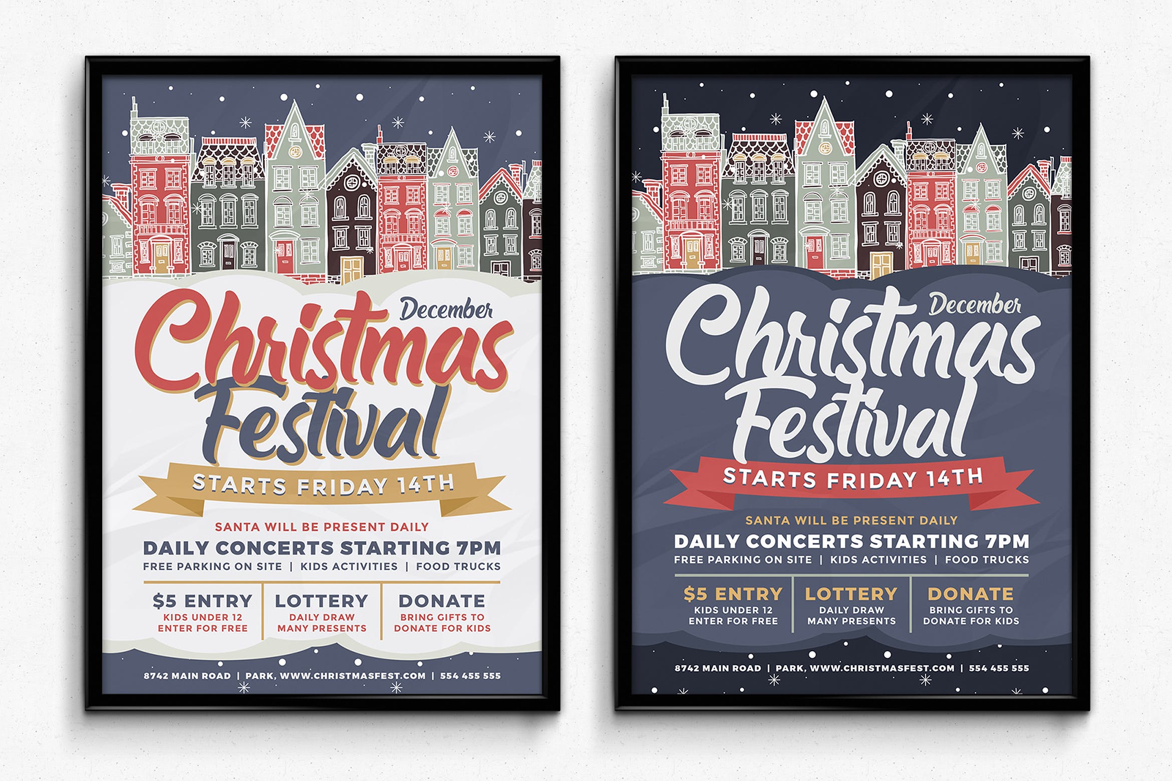 圣诞节庆祝主题海报传单设计模板v2 Christmas Flyer Template Vol.2