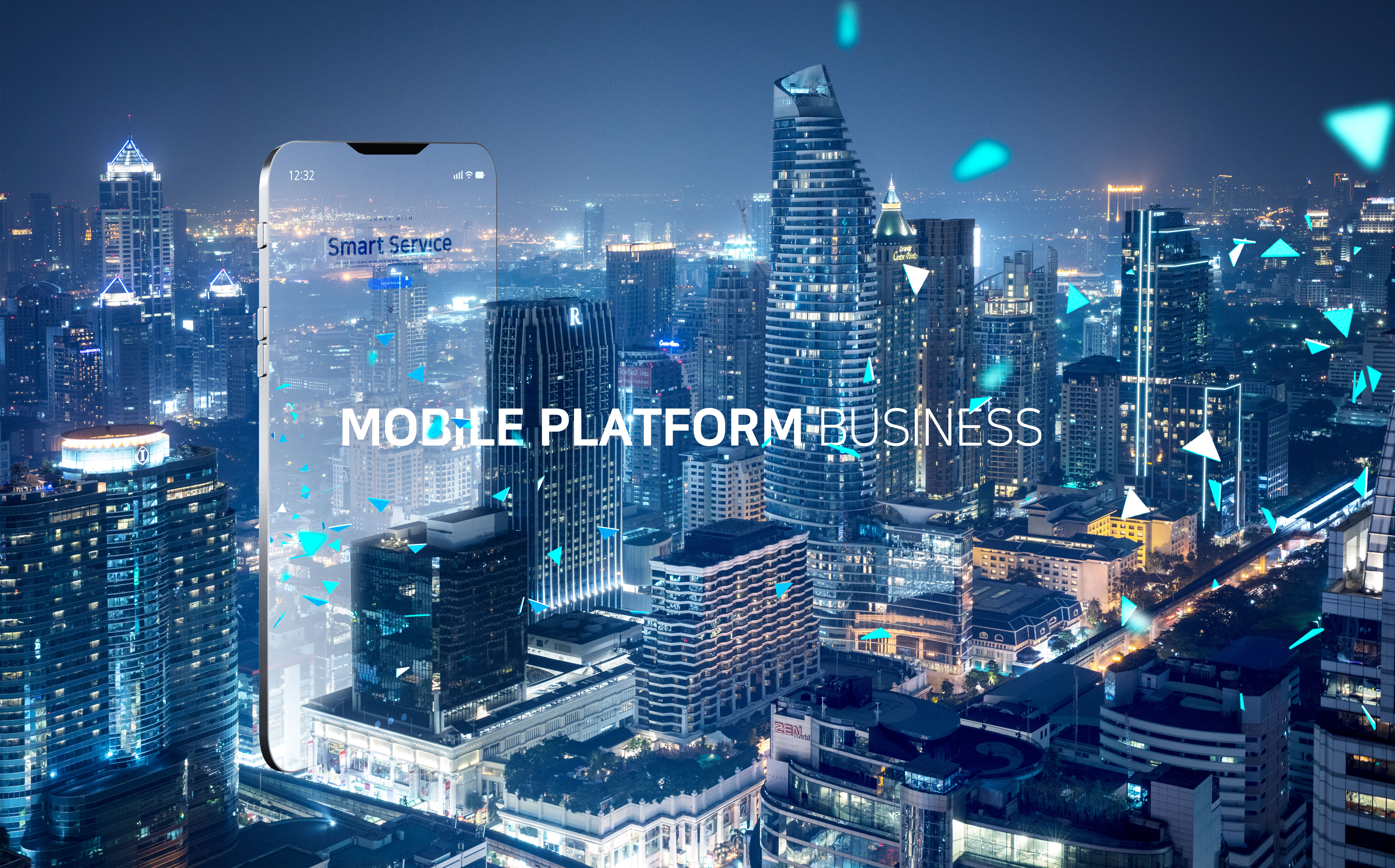 移动平台智能服务科技海报banner设计素材