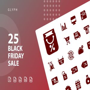 黒五海外电商购物节矢量图标素材 Black Friday Glyph