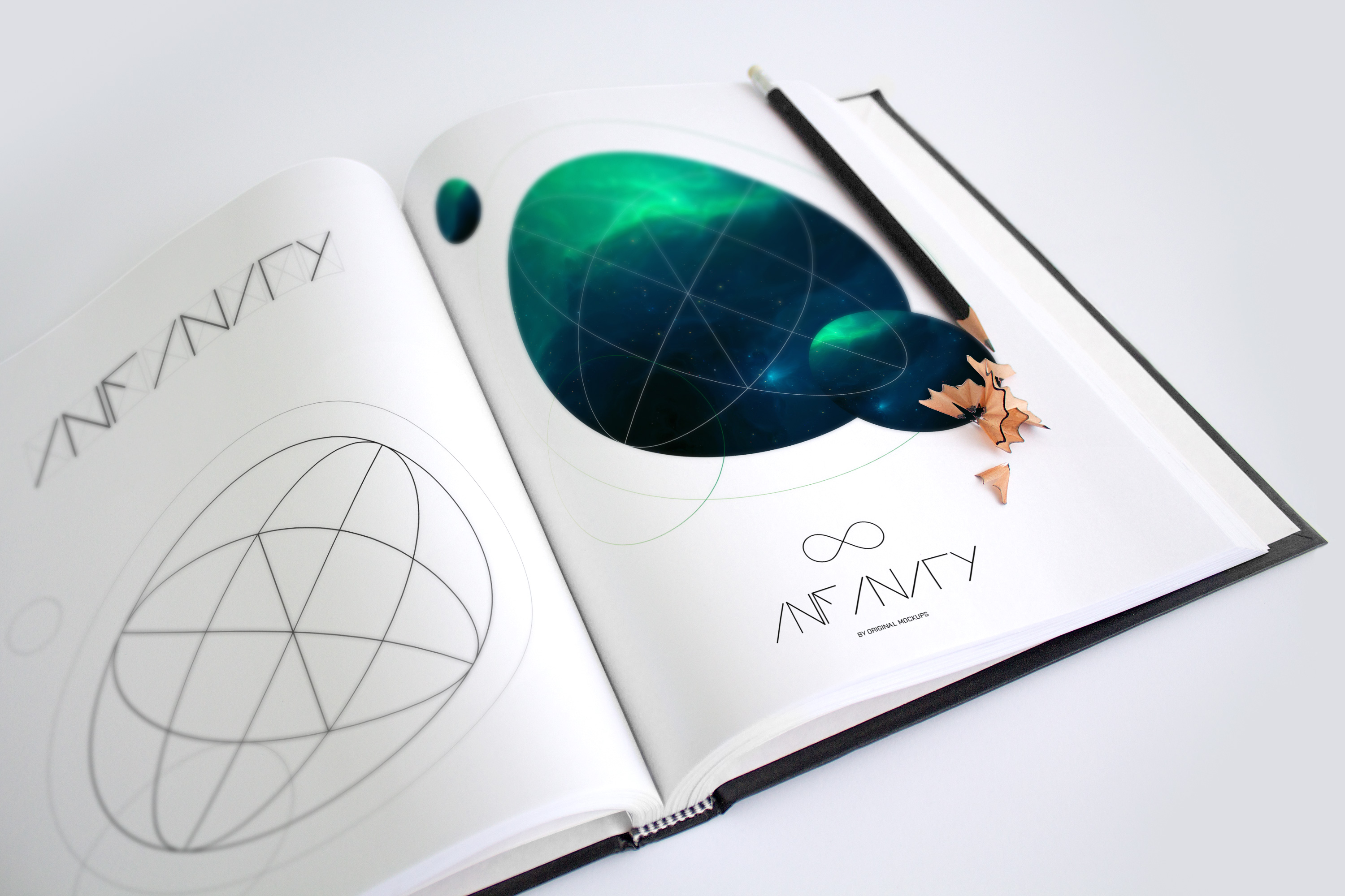 手绘插画艺术创造演示手绘本样机模板1 Art Book Mockup 1