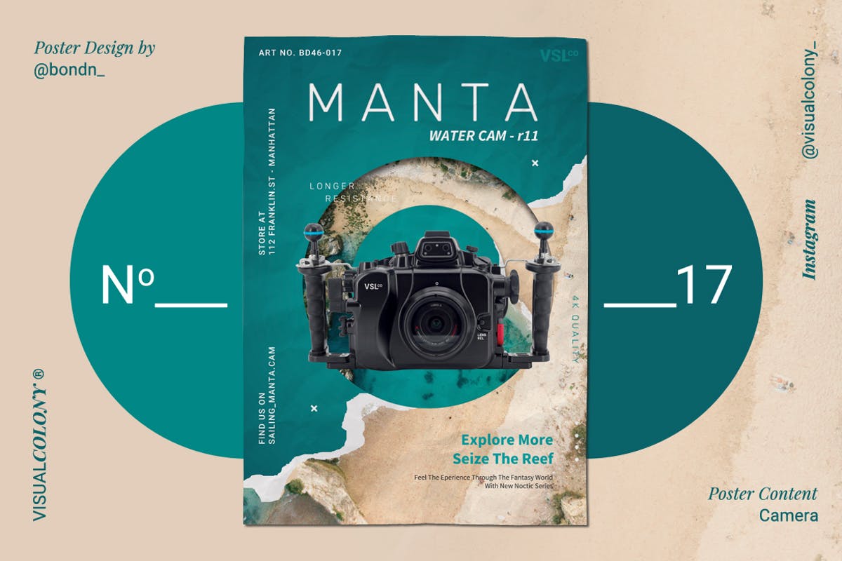 摄影器械单反相机新品发布海报设计模板 Photography Poster