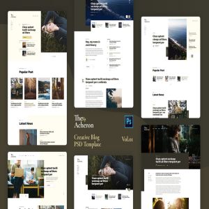 创意博客网站设计PSD模板v1 Acheron Vol.01 – Creative Blog PSD Template