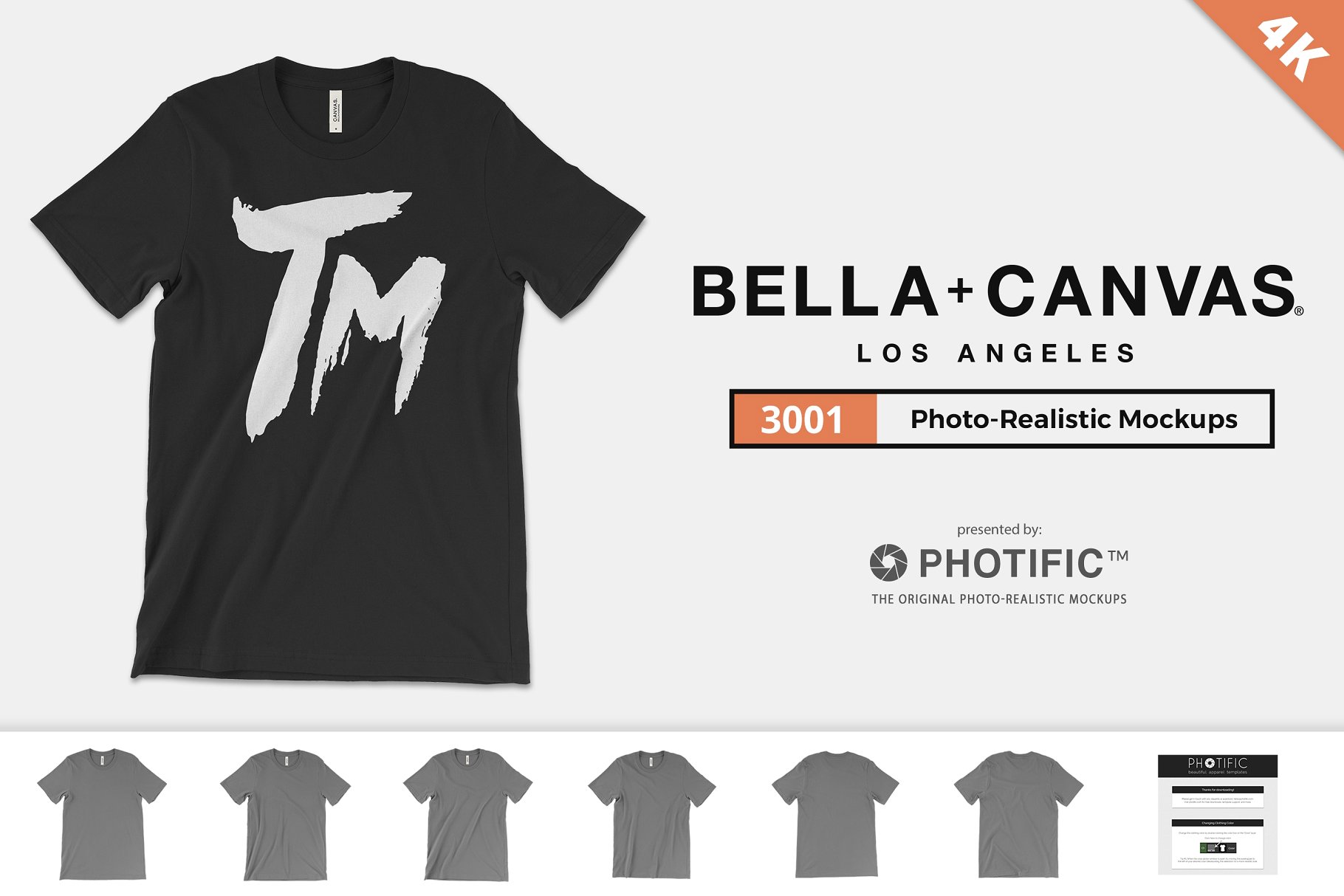 Bella Canvas 3001 T恤设计展示样机 Bella Canvas 3001 T-Shirt Mockups