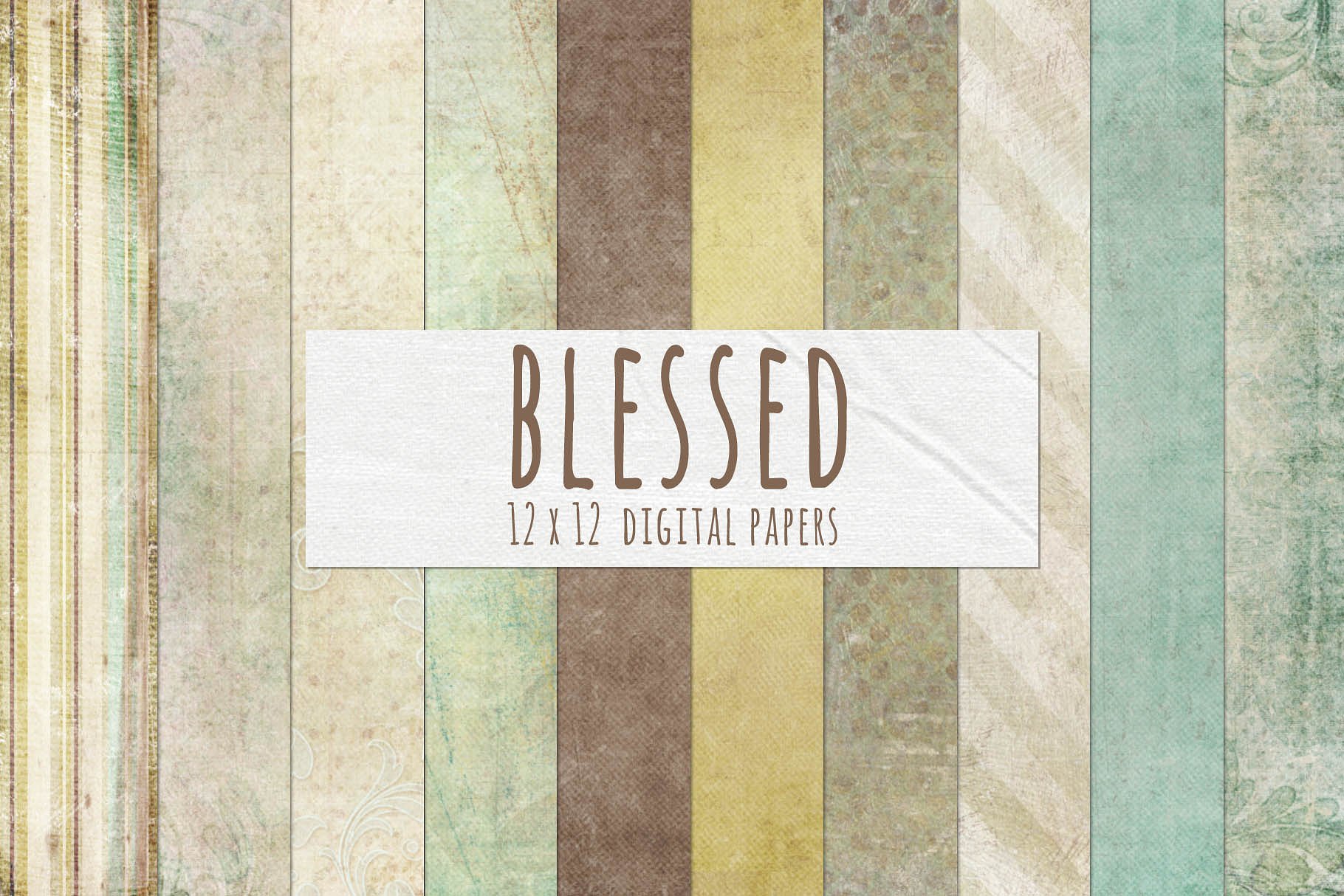 节日祝福主题礼品包装适用纸张纹理 Blessed Digital Paper – Elegant