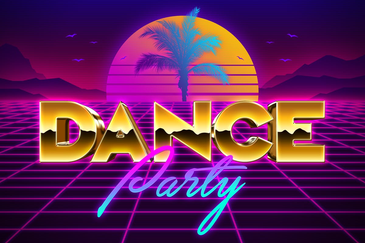 复刻80s年代风格文本图层样式v2 80s Text Effects Vol. 2